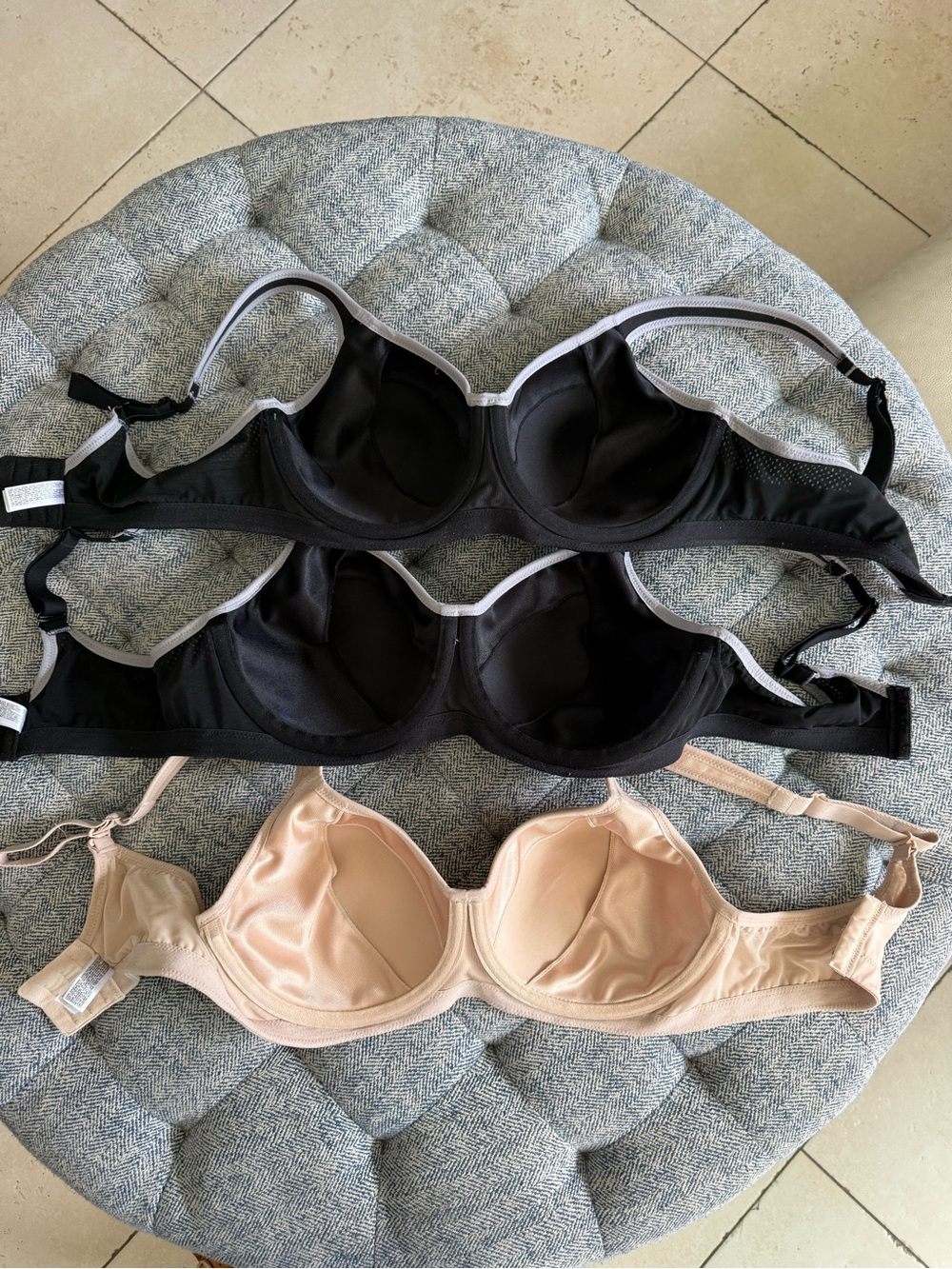 Wacoal Sport Spacer Contour Bra 36C set of 3 sand & black/lilac gray 853302 - Picture 2 of 5